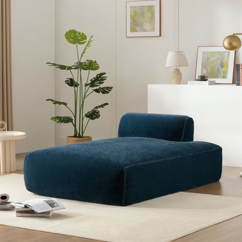 Modular Left-handed face Sofa with soft cushion, Dark Blue
