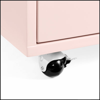 High-Gloss Lacquered Adjustable Height Rolling End Table with Charging Station and Storage, Ideal for Versatile Use in Living Rooms and Bedrooms