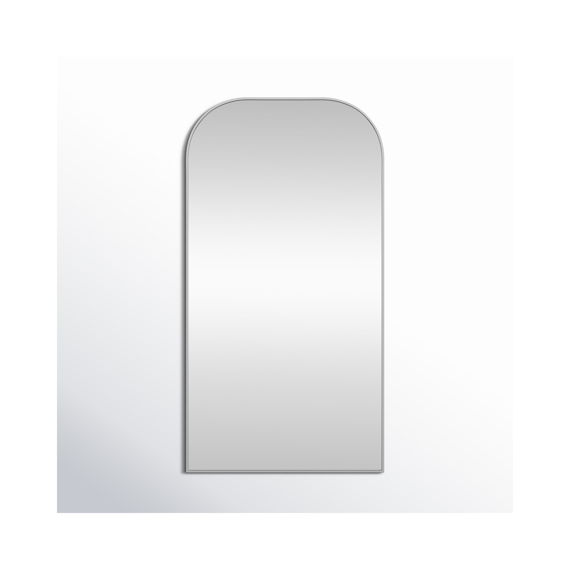 Sabine Metal Wide Arch Wall Mirror, 66" x 35", Silver