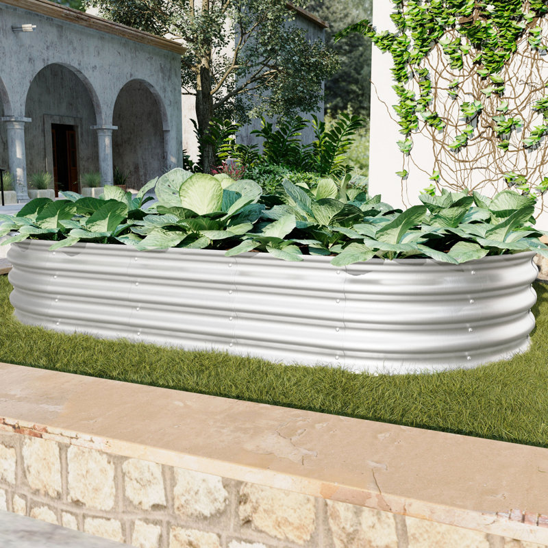 Raised Garden Bed Kit, Galvanized Planter Raised Garden Beds For Outdoor For Vegetables,Flowers &Herbs, Heavy Duty, Rust-Resistant, Easy Assembly