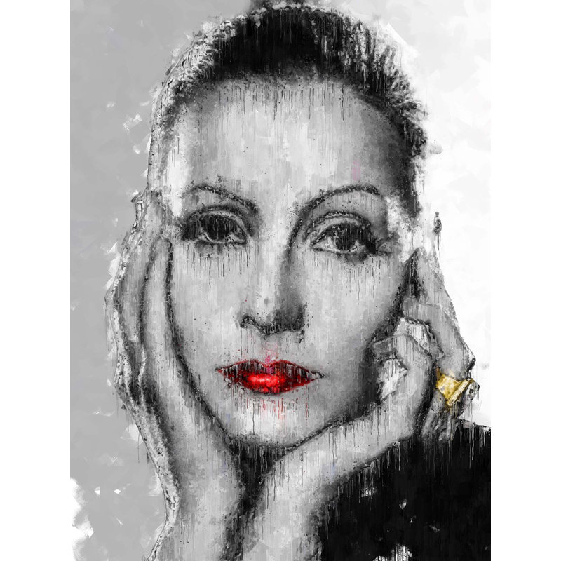 Greta Garbo Colour Drip Beautiful Iconic Women Collection - Art Prints, 60cm H x 40cm W x 0.11cm D, Metal