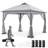 11 Ft. W x 11 Ft. D Iron Patio Gazebo with Solar LED Lights-110916859-110916856
