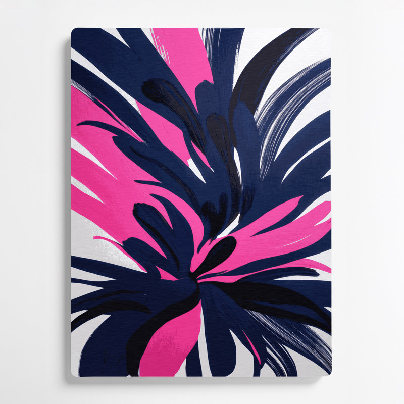 "Abstract Florals" 88, art mural en métal gris, H 11 po x l 14 po