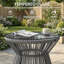 Table de bout en rotin, table d'appoint ronde à tambour creux, gris foncé