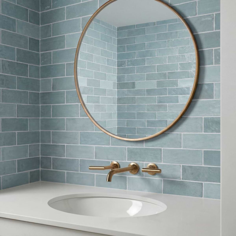 Portmore 3x8 Glazed Ceramic Tile, Blue