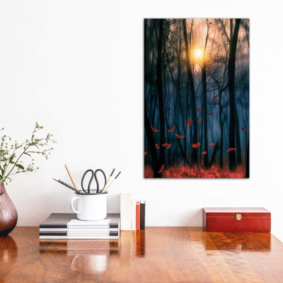 Red Feather Dance by Viviana Gonzalez - Wrapped Canvas Print