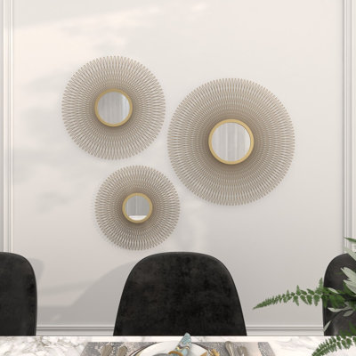 Camaury Glass Frame Circle Mirror