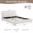 Modern Upholstered Bed Frame Linen Fabric Platform Bed with Solid Wood Legs, White, No Box Spring Needed-1407749726