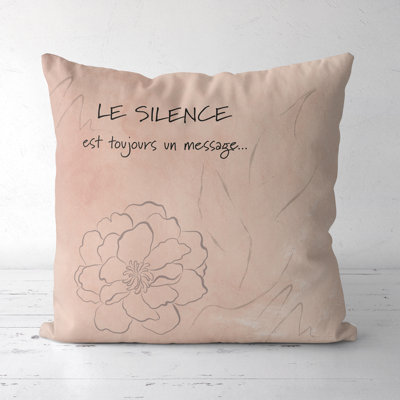 Housse et insert de coussin carré Silence A Message