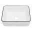 Lavabo de salle de bain rectangulaire en céramique blanche 16X12 pouces-123626419