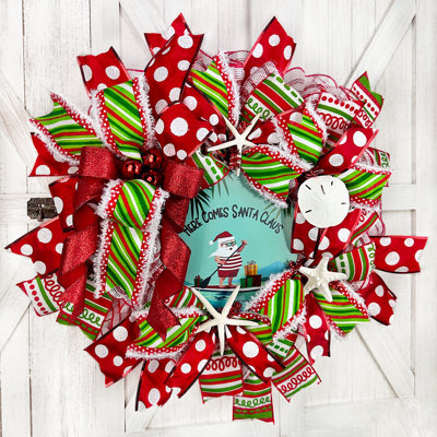 Couronne décorative en maille Santa Clause Coastal 20 "