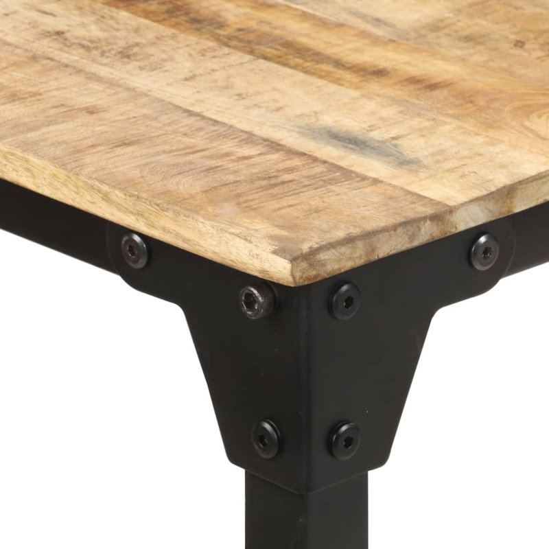 Derion Solid Wood Top Metal Base Dining Table, H76 x L160 x W80cm