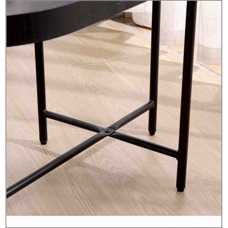 Table d'appoint à 2 niveaux avec canapé de rangement pour table de salon et table de bout en bois