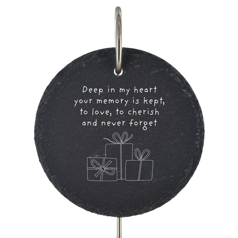 Bralyn Festive Deep in My Heart Circle Slate Marker Memorial Plaque
