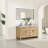 Salome 60" Double Bathroom Vanity in Weathered Fir with Grain White Engineered Stone Countertop without Mirror