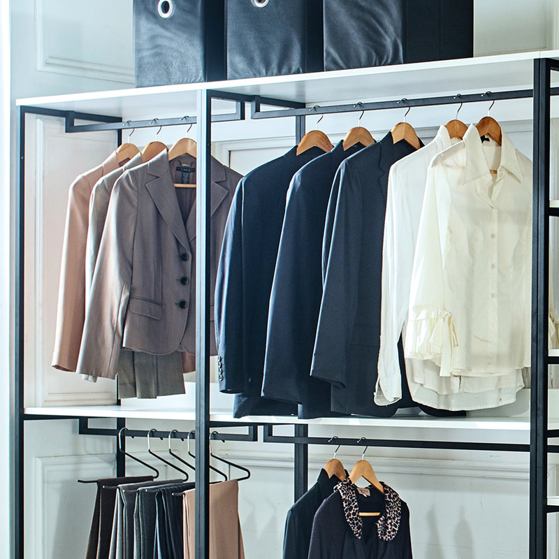 Walk In Closet With Metal Frame - White, Extra Deep Storage, To Cracking, Stain & Scratch , Water Heat E0 Board White Freestanding Powder Coated, Storage Areas, Design, Exterior, Board, 2X Thicker ,