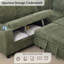 Canapé-lit modulaire convertible en L à 5 places avec lit escamotable, rangement dissimulé et chargement USB