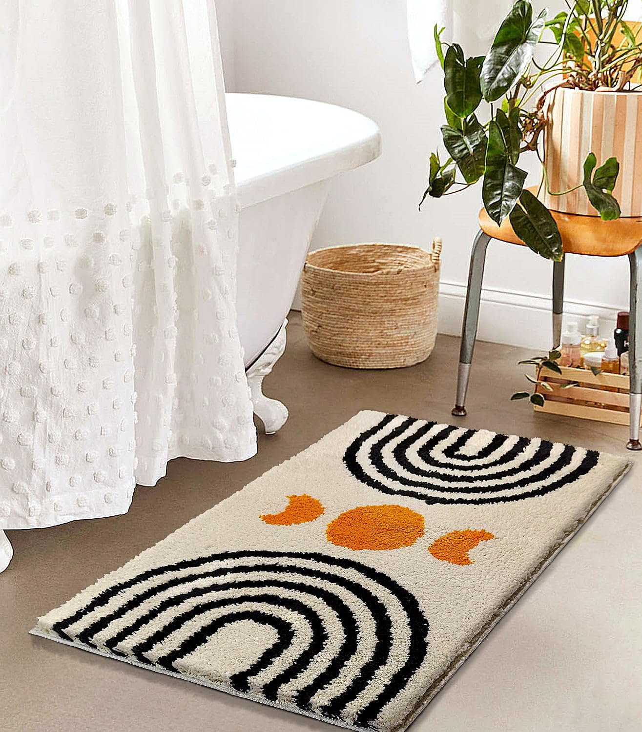 Orren Ellis Boho Bathroom Rugs Cute Bohemian Bath Rug NonSlip,20X32