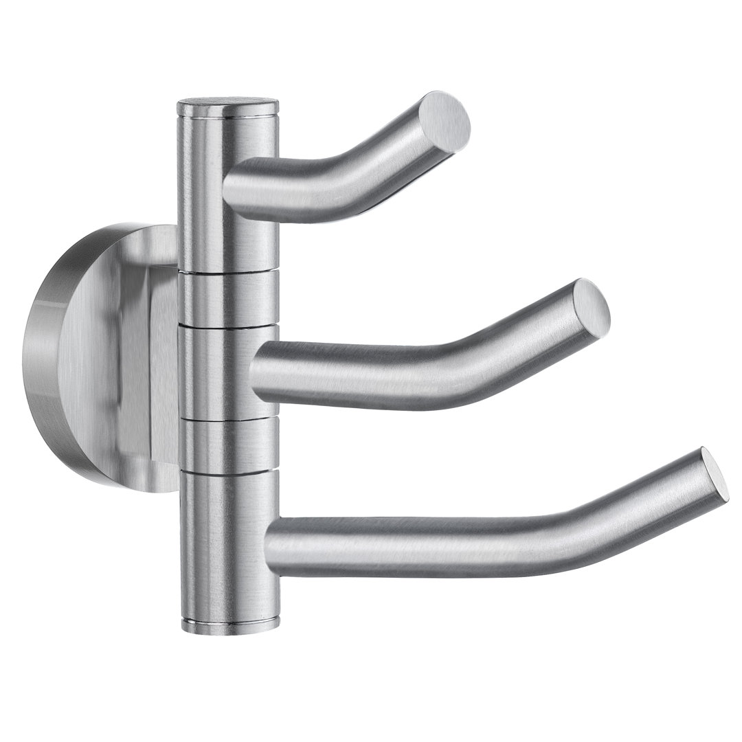 Home Swing Arm Triple Wall Mounted Robe Hook Smedbo 