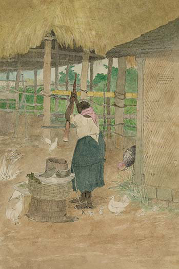 « femme battre cassava jamaïque », reproduction d’art