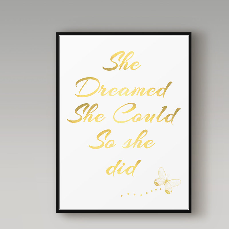 Gold Quote Motivational Canvas Print, 20" x 15"