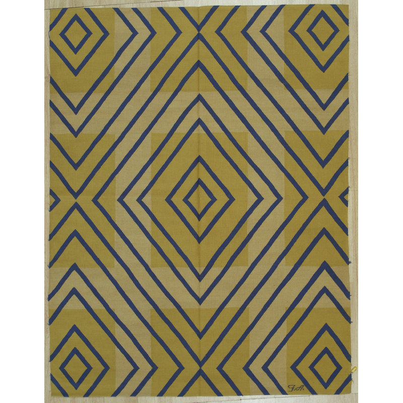 Magnifique tapis en laine jaune Timeless