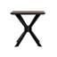 Table d'appoint pirate moderne, fini grain de café brossé, métal et placage, dimensions : 23,6 pouces, structure en bois massif.