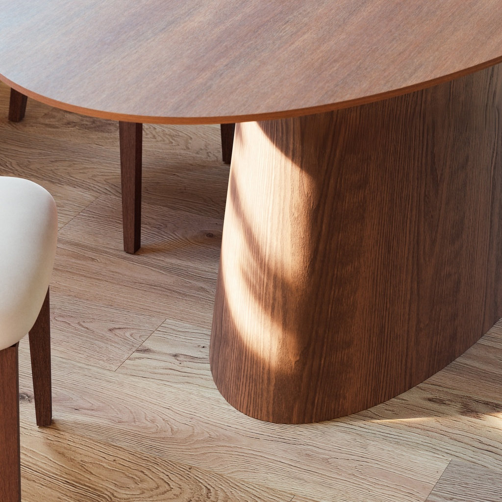 Nisrine 86" Oak Dining Table, Brown