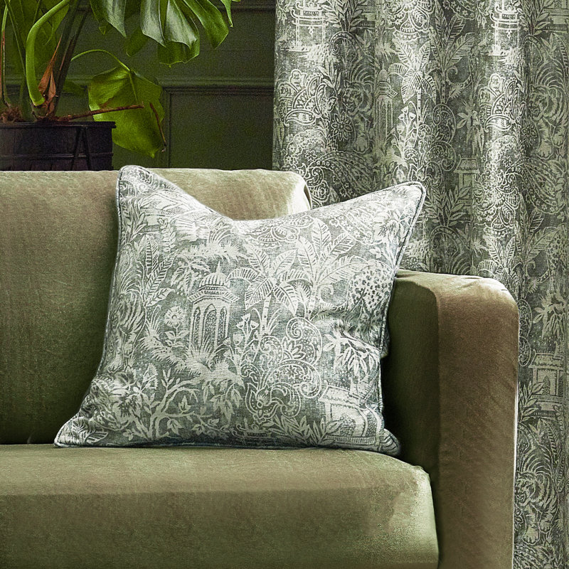 Amant Toile Square Throw Pillow Cover, Pillow Cover Only - No Insert, Green