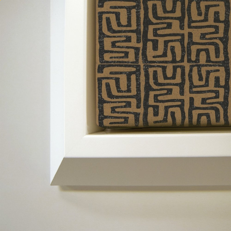 «Kuba Play III Brown» par Cheryl Warrick - impression sur toile, 24" H x 34" W, White