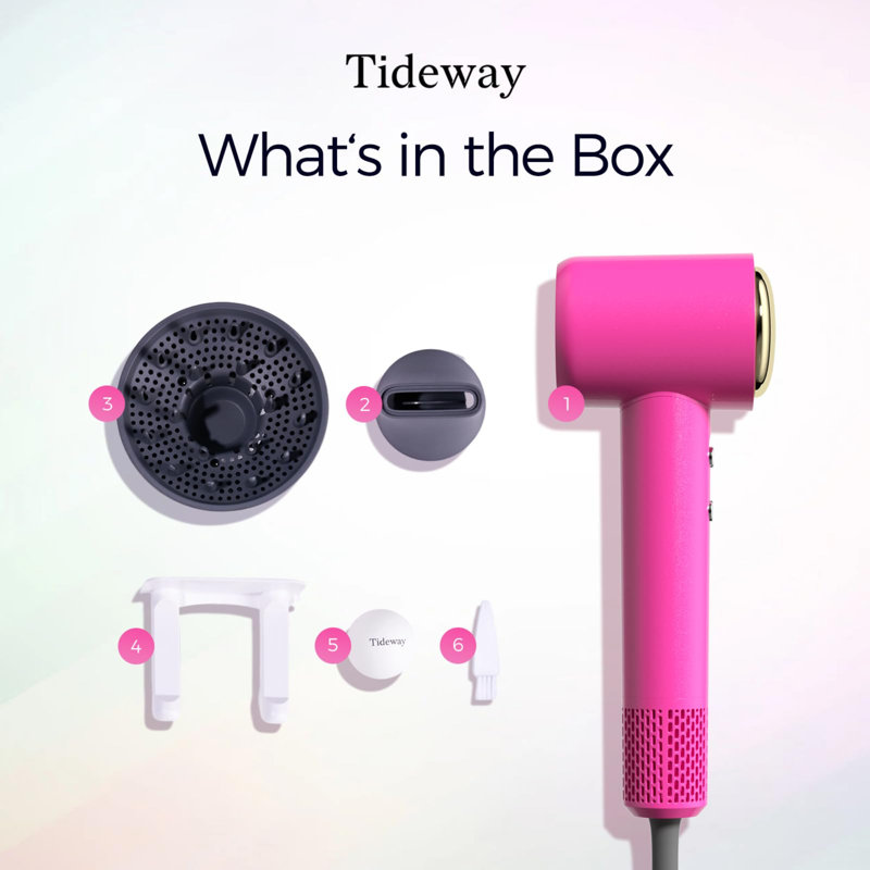 Professional High-Speed Ionic Blow Dryer 110,000 RPM, Compact with Magnetic Diffuser, Fast Drying, Brushless Motor, Low Noise, Smart Temperature Control