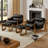 Devin 37.40'' W Top Grain Genuine Leather Accent Lounge Chair and Ottoman Set-836809513
