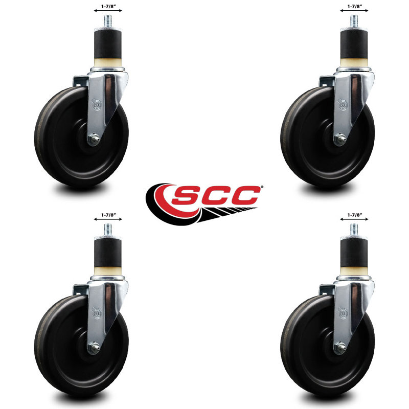 Phenolic Wheel Swivel 1-7/8 Inch Expanding Stem Caster Set SCC