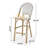 Outdoor PE Rattan French Bar Stool with Aluminum Frame, White and Black