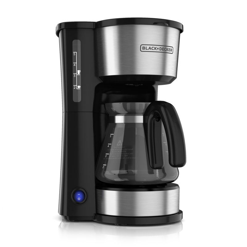 BLACK+DECKER 5-Cup 4-in-1 Station Coffee Maker, Chrome