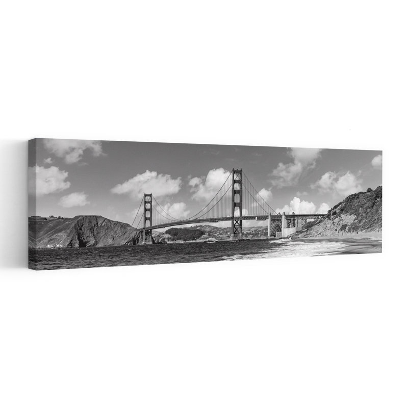 Golden Gate From Beach by Melanie Viola - Wrapped Canvas Panoramic Print, 50.8 cm H x 152.4 cm W