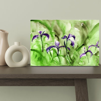 Vibrant iris jardin délicat vibrant iris abstrait nature printemps Art mural