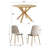 Cleckley 4 - Person Dining Table Sets With 39.4'' Round Table & 4 Upholstered Fabric Chairs-98980722
