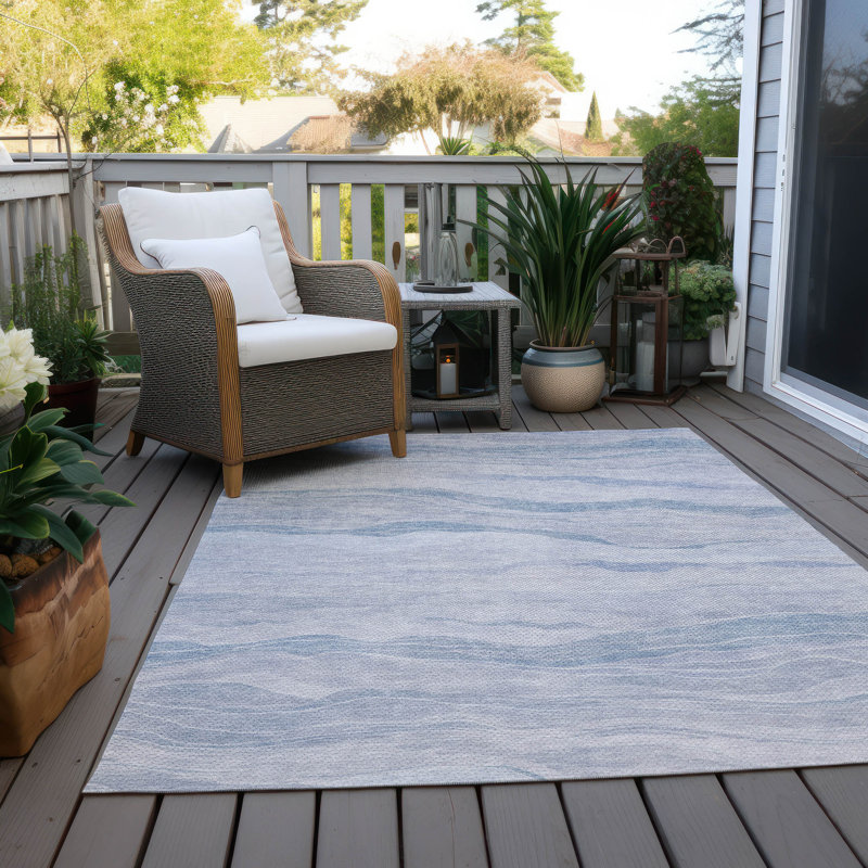 Machine Washable Indoor/Outdoor Christain ACN1250 Sky 1'8" x 2'6" Rug, Rectangle 8' x 10'