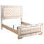 Grand lit moderne Pearl, flair fascinant, H 64 po x l 65 po x P 92 po, matériaux, finition, tracas - qualité d'assemblage minimaliste, blanc, trait rapide