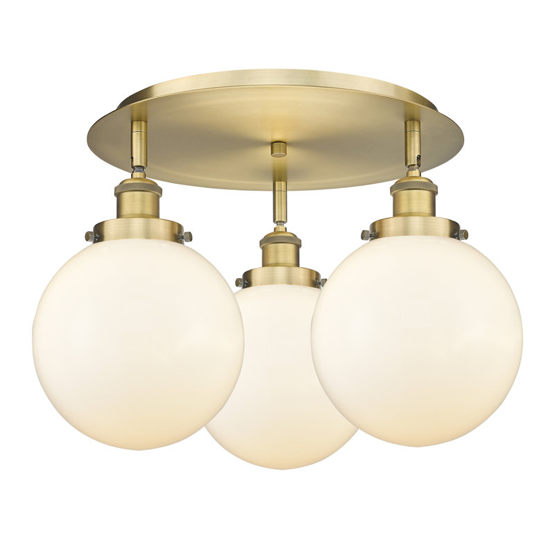 Plafonnier semi-encastré en verre Alvi, Blanc mat, Laiton brossé