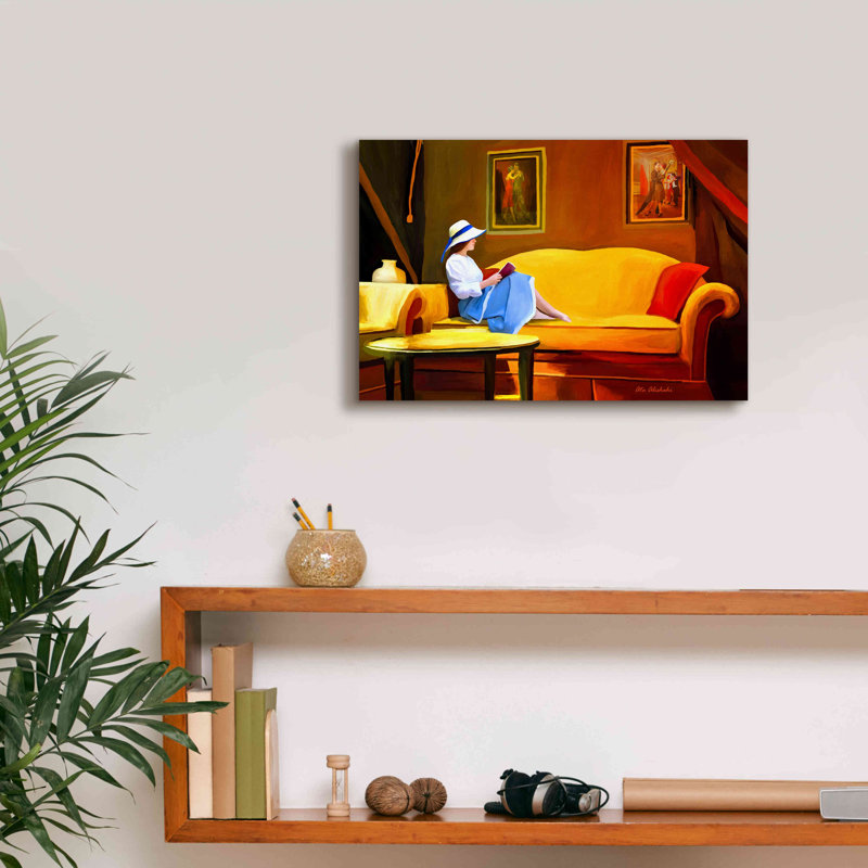 «Lady Reading 1» par Ata Alishahi, H 12 po x l 18 po x P 0,75 po