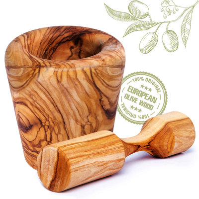 Wood Mortar And Pestle Set