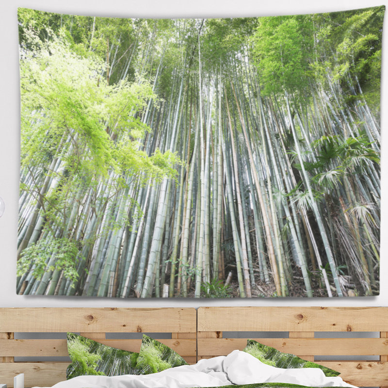 Tapisserie forêt dense de forêt de bambous du Japon, H 50 po x l 60 po