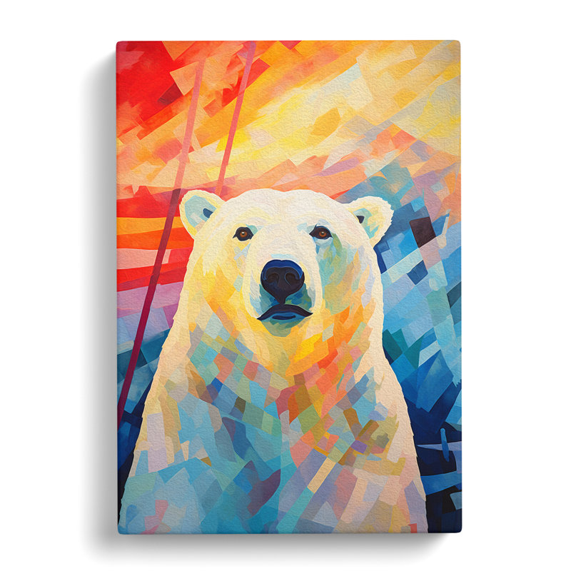 Polar Bear Abstract - Wrapped Canvas, 76cm H x 50cm W x 3cm D