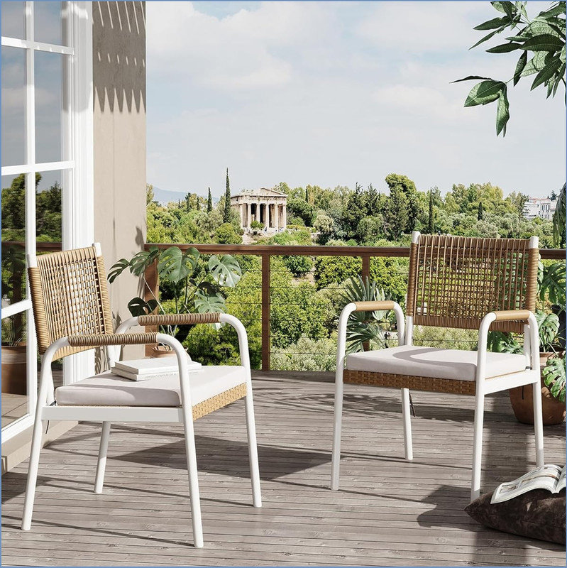 Metal Outdoor Lounge Chair, White, White