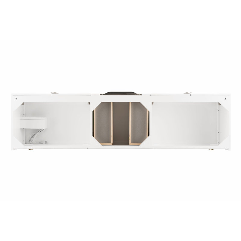 Mercer Island 72'' W Single Vanity, Brushed Nickel, Dusk Gray, Glossy White