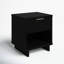 Table de chevet moderne 1 tiroir en bois massif noir Granville-86778351