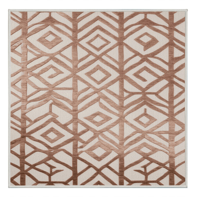 Tapis beige en treillis lavable à la machine, Carré 8 pi
