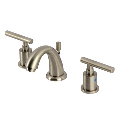 Kingston Brass Manhattan Two-Handle 3-Hole Deck Mount Widespread Bathroom Faucet with Retail Pop-Up Drain